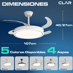 Dimmable CCT Ceiling Fan Ø107cm (White)