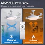 Dimmable CCT Ceiling Fan Ø107cm (White)