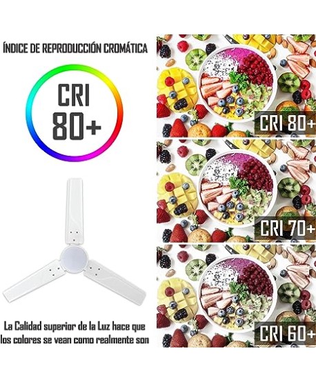 CLAR - Ventilador de Techo Silencioso (Blanco, 105 cm)