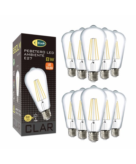 Bombilla LED E27 Filamento 8W ST64
