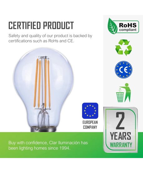 Bombilla LED E27 Filamento 10W A60