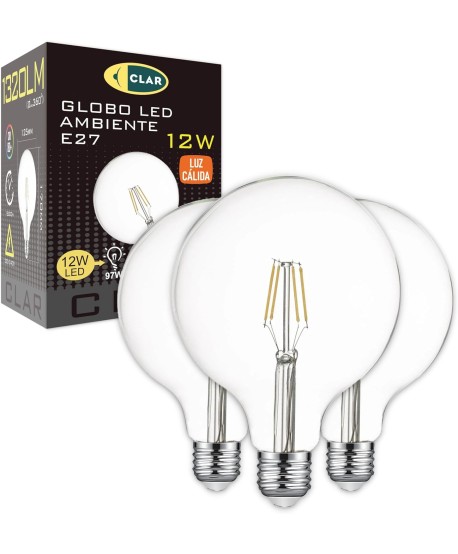 Bombilla LED Filamento E27 12W G125