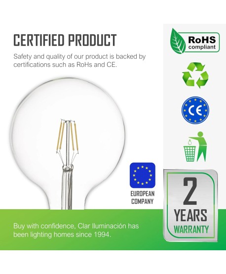 Bombilla LED Filamento E27 12W G125