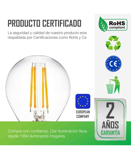 Bombillas LED E14 Filamento, 4W G45 E14