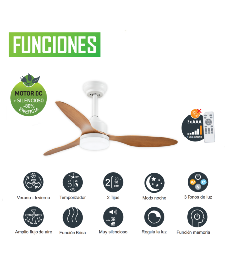 CLAR - Ventilador de Techo con Luz HELIX