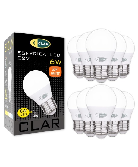 Bombillas LED E27 6W Pequeña Mate G45