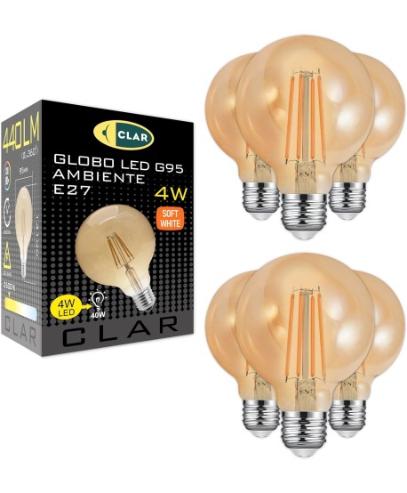 CLAR- Bombillas Decorativas Globo E27 LED