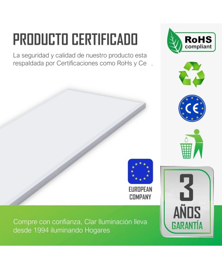 Panel LED Superficie 90x30cm 36W 3600lm