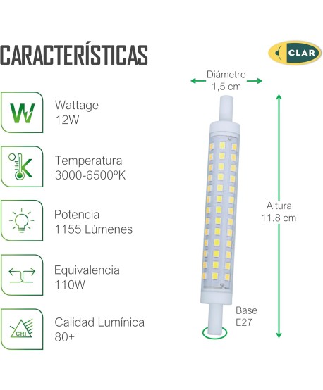 Bombillas R7S LED 12W