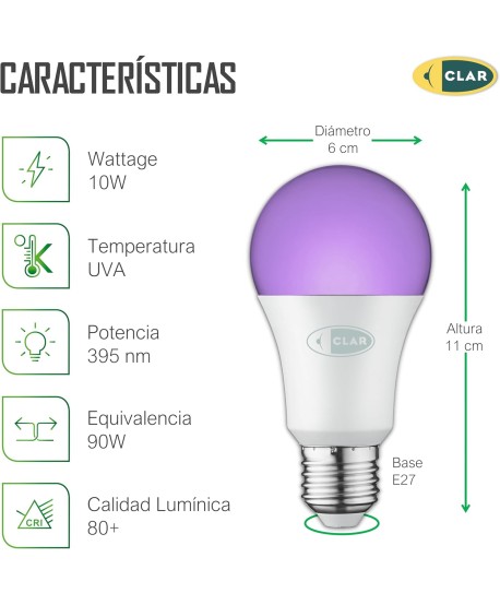 Bombilla Ultravioleta, Luz negra, Luz ultravioleta, Luz Neon