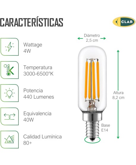 Bombilla LED Filamento E14 4W