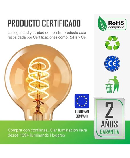 Bombilla Vintage REGULABLE 5W G80