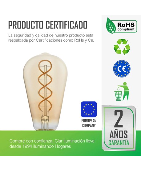 Bombilla Vintage REGULABLE 5W ST58