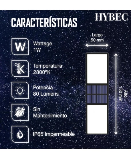 HYBEC - Aplique Solar Exterior Pared Boro
