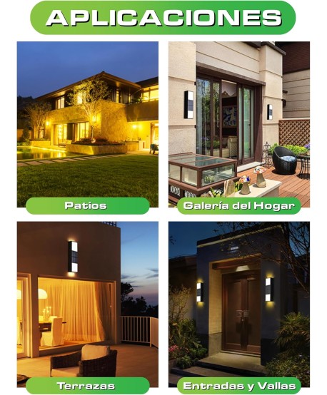 HYBEC - Aplique Solar Exterior Pared Boro