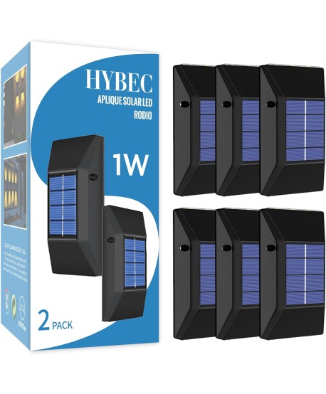 HYBEC - Aplique Solar Exterior Pared Rodio