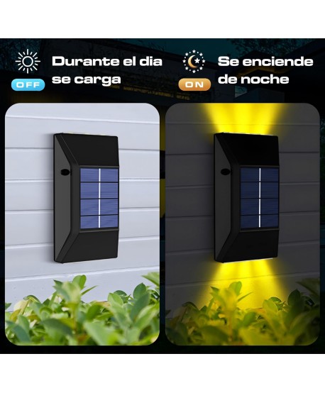 HYBEC - Aplique Solar Exterior Pared Rodio