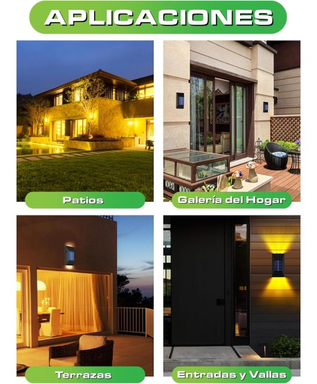 HYBEC - Aplique Solar Exterior Pared Rodio