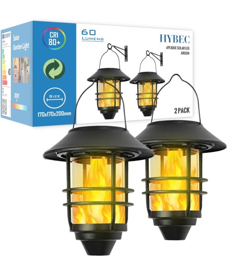 HYBEC - Farolillos Solares Exterior Efecto Llama