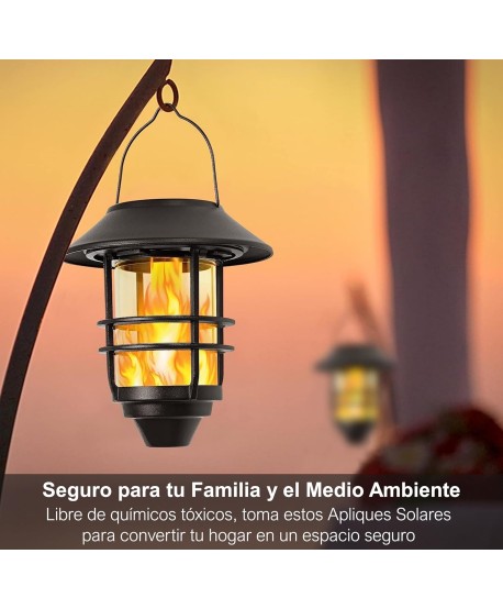 HYBEC - Farolillos Solares Exterior Efecto Llama