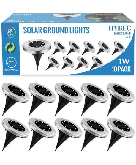 HYBEC-Luz Solar Jardin Suelo, Luces Solares Suelo