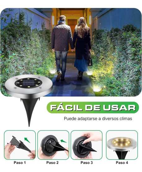 HYBEC-Luz Solar Jardin Suelo, Luces Solares Suelo