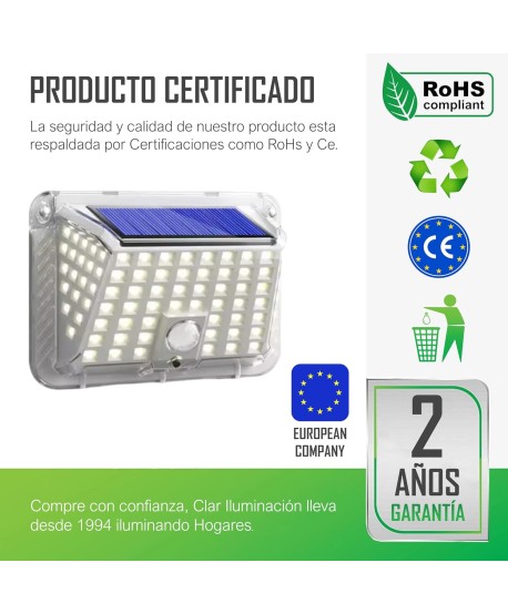 HYBEC - Aplique Solar Exterior 300lm