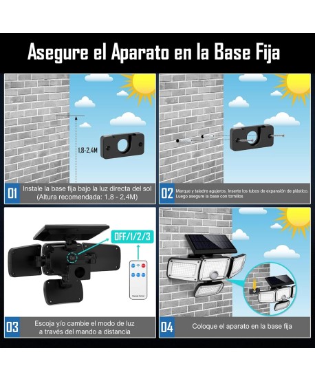 Focos LED Exterior Solar 1200lm