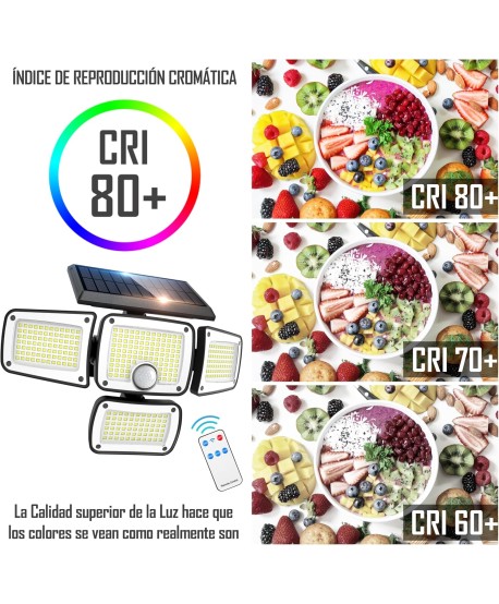 Focos LED Exterior Solar 1200lm