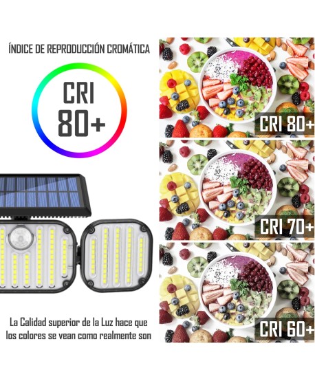 Focos LED Exterior Solar 1000lm