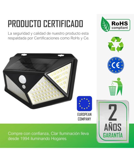 HYBEC - Aplique Solar Exterior 240lm