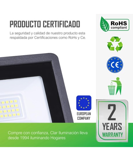 Focos LED Exterior Proyector Impermeable 50W IP66