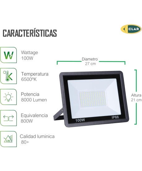 Focos LED Exterior,LED Exterior Impermeable, Foco LED 100W