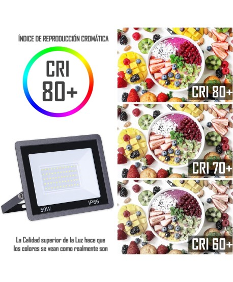 Focos LED Exterior Proyector Impermeable 50W IP66
