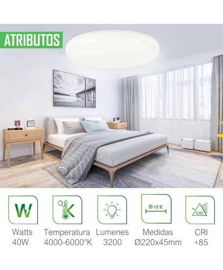 Downlight LED Techo Superficie, Plafones Para Techo LED