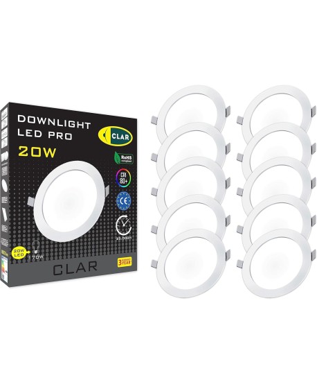 CLAR - Focos LED empotrables para cartón yeso, 20W