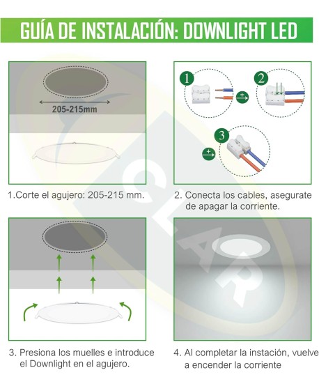 CLAR - Focos LED empotrables para cartón yeso, 20W