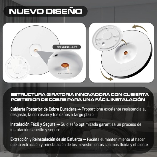CLAR - Lámparas De Techo Salón, Plafón Led Techo Cocina, Lampara Techo Dormitorio Matrimonio, 24W
