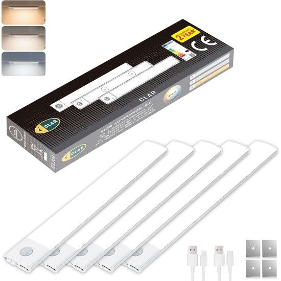 CLAR - Luces Para Armarios Interiores, Luz LED Magnética Con Sensor De Movimiento,30 Cm
