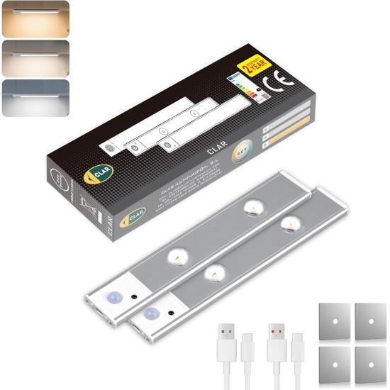 CLAR - Luces Para Armarios Interiores, Luz LED Magnética Con Sensor De Movimiento,20 Cm