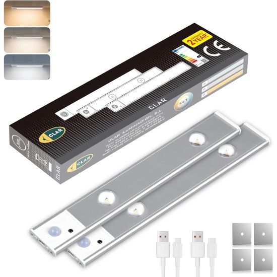 CLAR - Luces Para Armarios Interiores, Luz LED Magnética Con Sensor De Movimiento,30 Cm