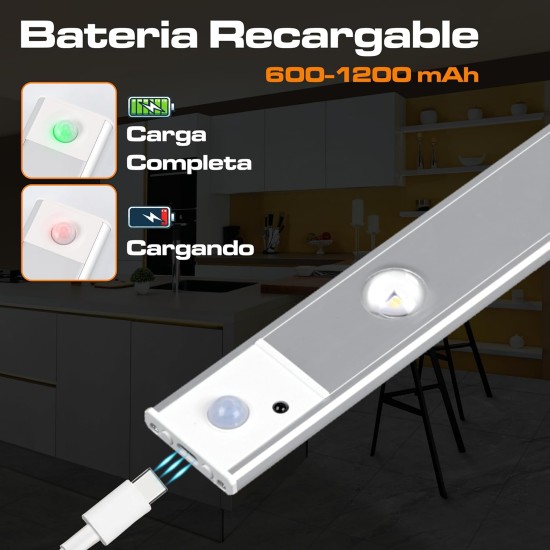 CLAR - Luces Para Armarios Interiores, Luz LED Magnética Con Sensor De Movimiento,30 Cm