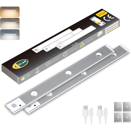 CLAR -  Luces Para Armarios Interiores, Luz LED Magnética Con Sensor De Movimiento,40 Cm