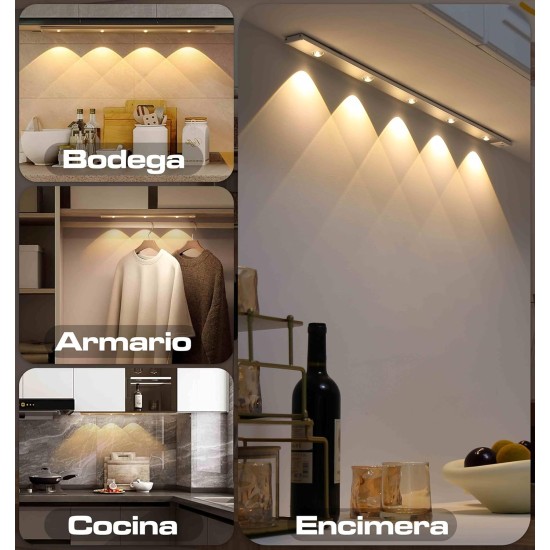 Luces Para Armarios Interiores, Luz LED Magnética Con Sensor De Movimiento,60 Cm