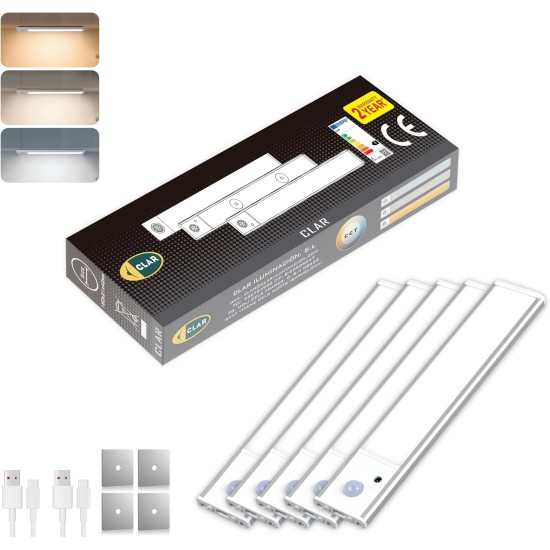 CLAR - Luz Armario Sensor Movimiento, Luz LED Magnética Con Sensor De Movimiento,20 Cm