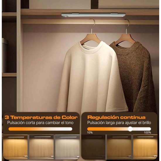 CLAR - Luz Armario Sensor Movimiento, Luz LED Magnética Con Sensor De Movimiento,20 Cm