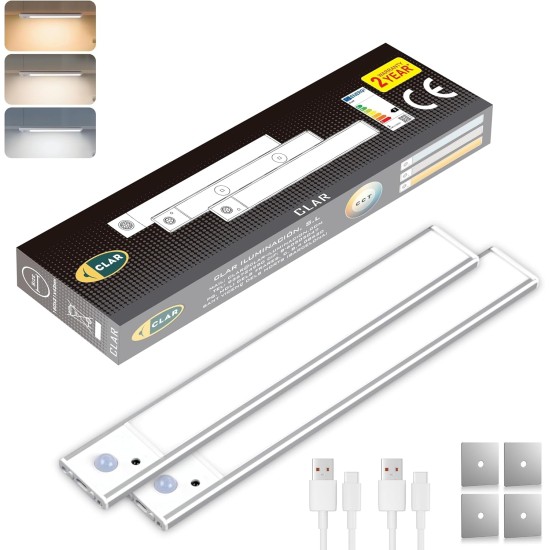 CLAR - Luces Armarios Con Sensor Sin Cable, Luces LED Armario, Luces Para Armarios Interiores,30 cm