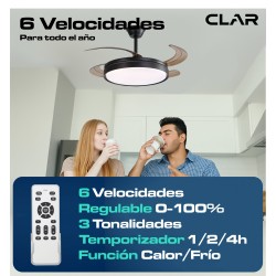 CLAR - Ventilador de Techo Regulable CCT (Negro)