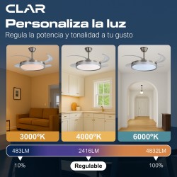 CLAR - Ventilador de Techo Regulable CCT (Níquel)
