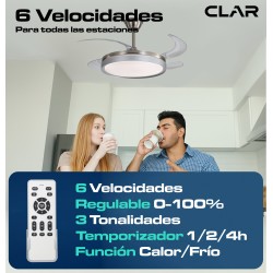 CLAR - Ventilador de Techo Regulable CCT (Níquel)